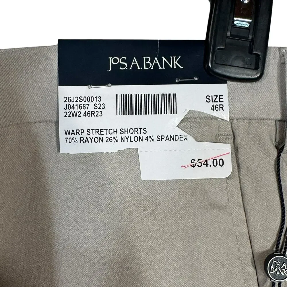 Jos. A. Bank Mens SZ 46R Warp Stretch Shorts Tailored Fit Flat Front Pockets New